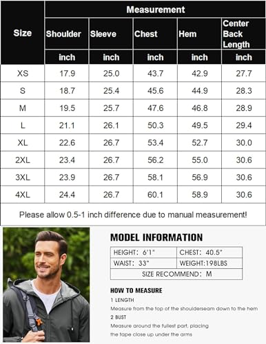 COOFANDY Mens Foldable Raincoat Waterproof Breathable Golf Rain Jackets for Men