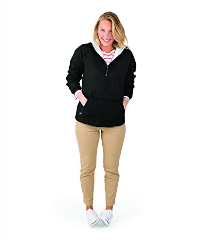 Charles River Apparel Classic Windbreaker Pullover Hooded Jacket, Black, 4XL