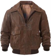Men's Brown Leather Flight Bomber Jacket