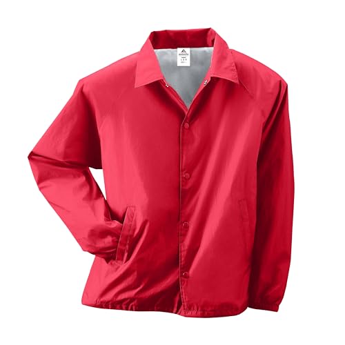 Augusta Sportswear Standard Nylon Coach's Jacket/Lined, Red, X-Large