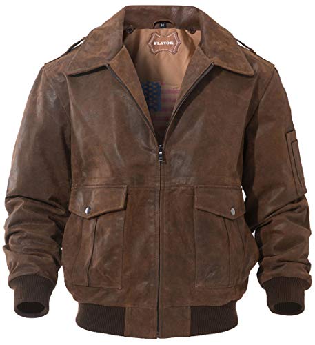 Men's Brown Leather Flight Bomber Jacket