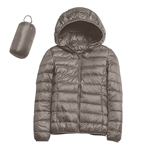 Winter Jacket Women Bubble Casual Fashion Zipper Lightweight Short Duck Down Coat Packable Puffer Jacket Women with Hood Waterproof Fashion Long Sleeve Lightweight Cute Short Duck Down Coat