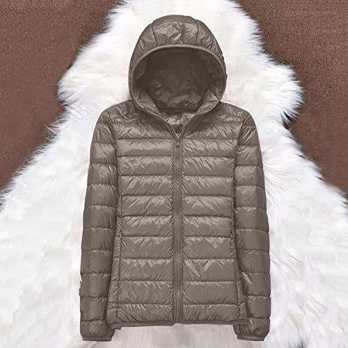 Winter Jacket Women Bubble Casual Fashion Zipper Lightweight Short Duck Down Coat Packable Puffer Jacket Women with Hood Waterproof Fashion Long Sleeve Lightweight Cute Short Duck Down Coat