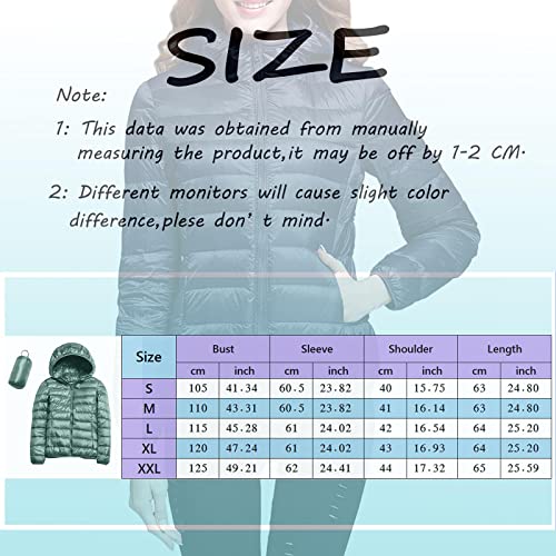 Winter Jacket Women Bubble Casual Fashion Zipper Lightweight Short Duck Down Coat Packable Puffer Jacket Women with Hood Waterproof Fashion Long Sleeve Lightweight Cute Short Duck Down Coat