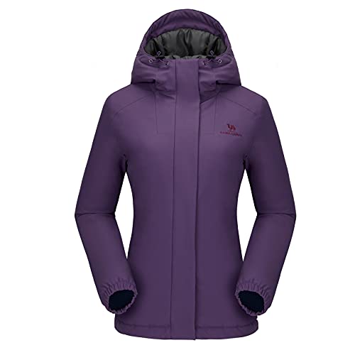 CAMELSPORTS Women's Puffer Jacket With Hooded Waterproof Thicken Warm Coat Full-Zip Insulated Windproof Parka Long-Sleeve Fashion Puffect