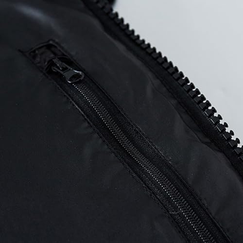 JEsilunmaMY Men's Thermal Shiny Hooded Puffer Jacket Winter Coats Water-Resistant Down Coats Insulated Padded Puffy Coat (Black,XX-Large)