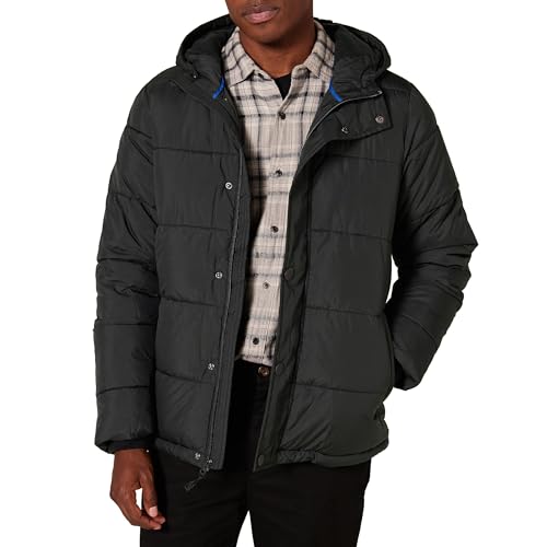 Amazon Essentials Men's Heavyweight Hooded Puffer Coat, Black, X-Small