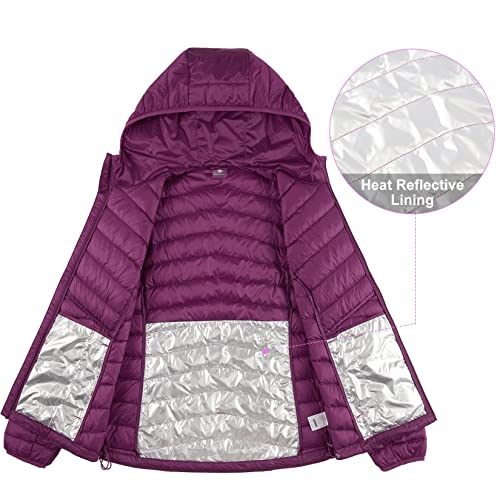 CAMEL CROWN Women's Lightweight Hooded Down Jacket Packable Puffer Insulated Coats