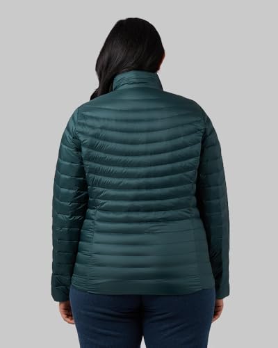 32º DEGREES Women's Quilted Ultra-Light Down Packable Puffer Jacket | Layering |Semi-Fitted | Zippered Pockets | Water Repellent, Darkest Spruce, X-Large
