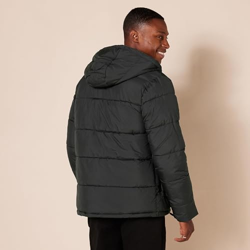 Amazon Essentials Men's Heavyweight Hooded Puffer Coat, Black, X-Small