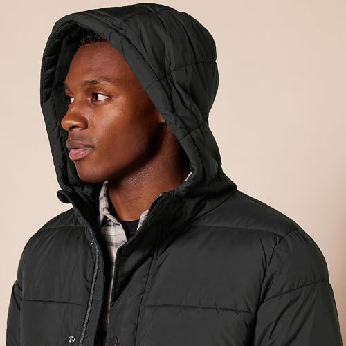 Amazon Essentials Men's Heavyweight Hooded Puffer Coat, Black, X-Small
