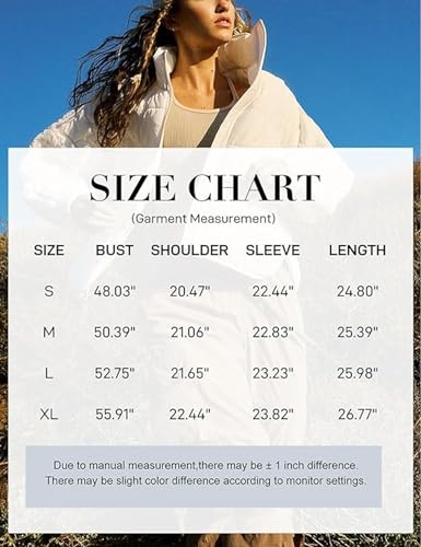 ROJZR Womens Lightweight Quilted Puffer Jackets Oversized Zip Up Packable Padded Jacket Winter Warm Down Coats (Orange-S)