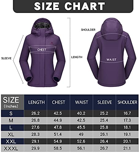 CAMELSPORTS Women's Puffer Jacket With Hooded Waterproof Thicken Warm Coat Full-Zip Insulated Windproof Parka Long-Sleeve Fashion Puffect