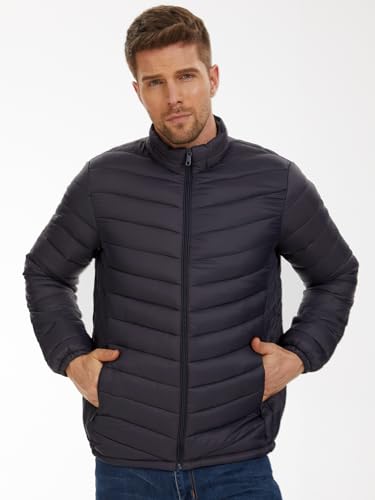 YKR Men's Quilted Puffer Jacket Lightweight Water Resistant Windbreaker Coat Warm Winter Down Jacket with Pocket Blue L