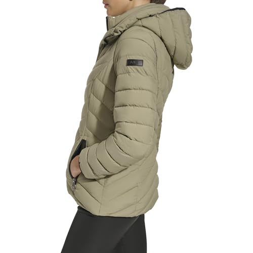 DKNY Women's Hooded Puffer Jacket, Sage