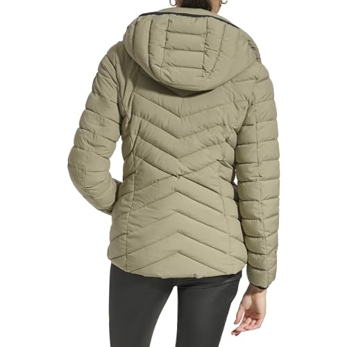DKNY Women's Hooded Puffer Jacket, Sage