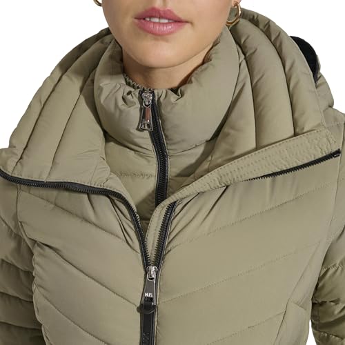 DKNY Women's Hooded Puffer Jacket, Sage