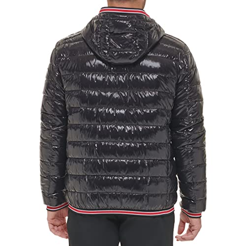 Calvin Klein Men's Hooded Super Shine Puffer Jacket, Black, Large