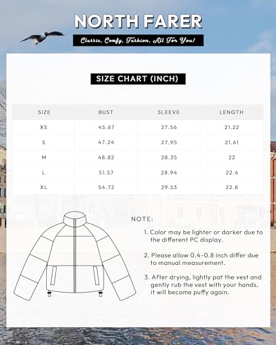 Cropped Jacket for Women Long Sleeve Zip Lightweight Winter Warm Jacket Coats Hallowmas Red Orange L