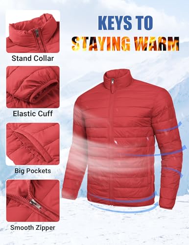 COOFANDY Mens Lightweight Puffer Jackets Packable Down Jacket Christmas Jacket Warm Jackets Bubble Jacket for Winter