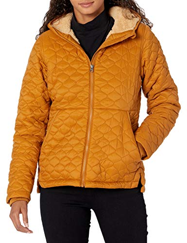 Amazon Essentials Women's Lightweight Water-Resistant Sherpa-Lined Hooded Puffer, Camel, X-Large