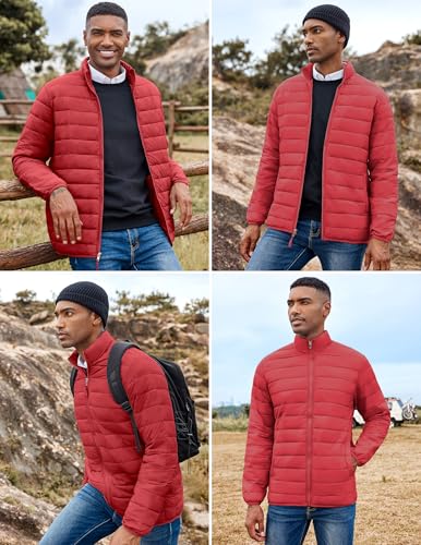 COOFANDY Mens Lightweight Puffer Jackets Packable Down Jacket Christmas Jacket Warm Jackets Bubble Jacket for Winter