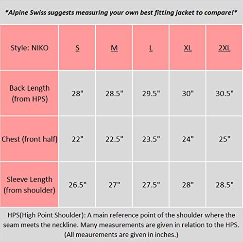 Alpine Swiss Niko Mens Down Alternative Jacket Puffer Coat Packable Warm Insulation & Lightweight BLK 2XL