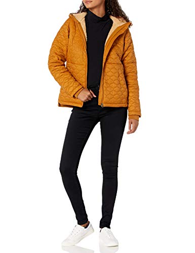 Amazon Essentials Women's Lightweight Water-Resistant Sherpa-Lined Hooded Puffer, Camel, X-Large