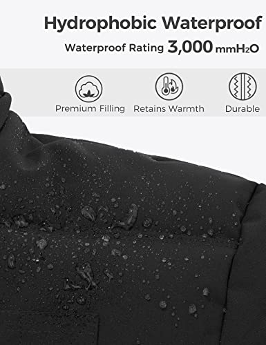 wantdo Men's Hooded Winter Padded Puffer Coat Windproof Puffer Jacket (Black, Large)