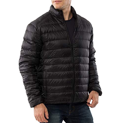 Alpine Swiss Niko Mens Down Alternative Jacket Puffer Coat Packable Warm Insulation & Lightweight BLK 2XL