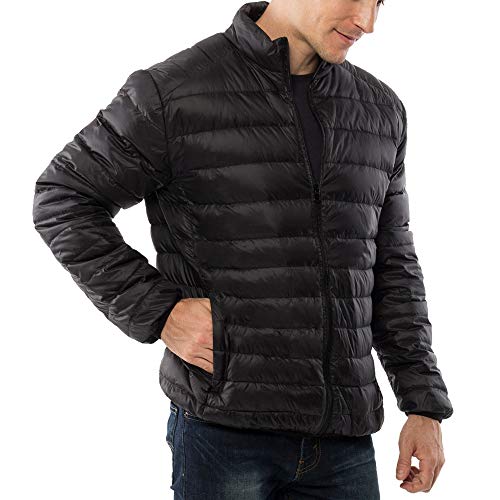 Alpine Swiss Niko Mens Down Alternative Jacket Puffer Coat Packable Warm Insulation & Lightweight BLK 2XL