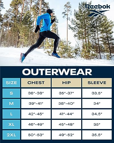 Reebok Men's Jacket – Lightweight Hooded Quilted Puffer Coat – Warm Insulated Winter Jacket for Men (S-4X), Size Large, Timber/Black