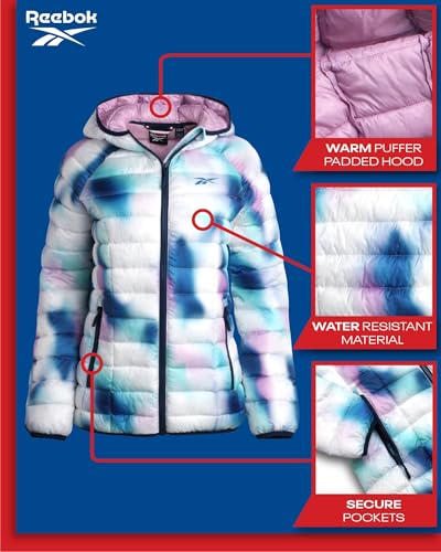 Reebok Women Jacket - Packable Quilted Puffer Coat – Casual Jacket for Women (S-XL), Size Medium, Candy Print