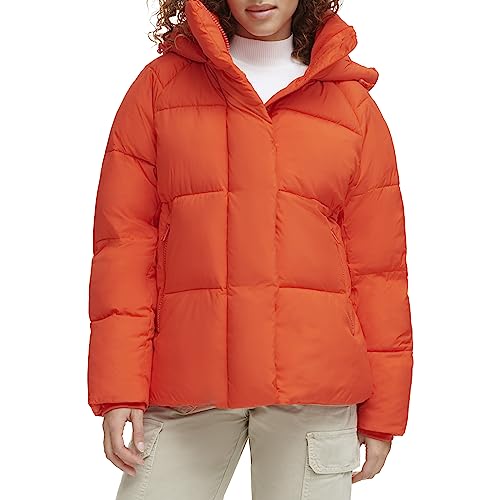 Levi's Women's Selma Hooded Puffer Jacket, Orange, Small