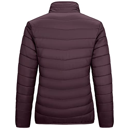 Outdoor Ventures Women's Packable Full-Zip Short Puffer Jacket Insulated Quilted Warm Lightweight Winter Coat