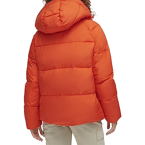 Levi's Women's Selma Hooded Puffer Jacket, Orange, Small