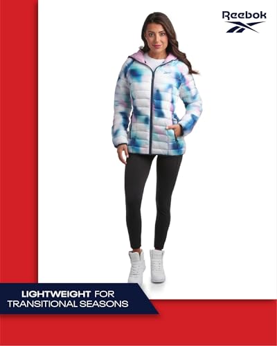 Reebok Women Jacket - Packable Quilted Puffer Coat – Casual Jacket for Women (S-XL), Size Medium, Candy Print