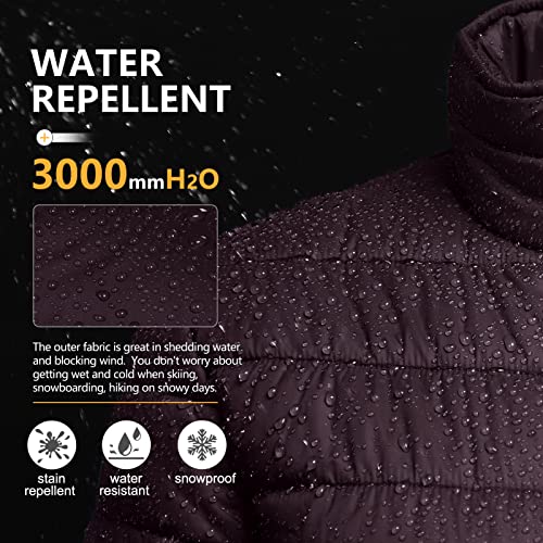 Outdoor Ventures Women's Packable Full-Zip Short Puffer Jacket Insulated Quilted Warm Lightweight Winter Coat