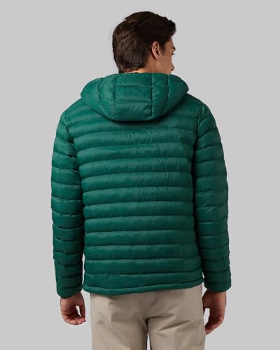 32º DEGREES Men's Lightweight Quilted Recycled Poly-Fill Packable Hooded Puffer Jacket | Zippered Pockets | Layering | Water Repellent, Formal Garden, Medium