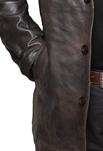 fjackets Mens Leather Jackets - Distressed Brown Leather 3/4 Jacket Mens Real Leather Jackets For Men | [1500033] Suprnaturl RubOff, M