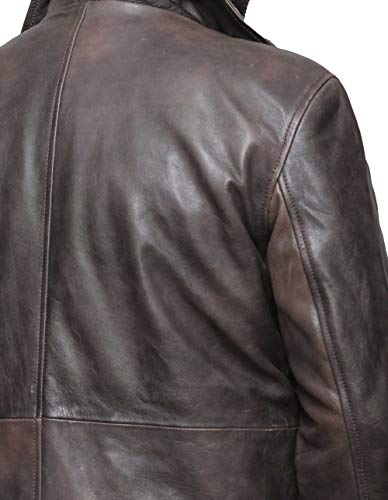 fjackets Mens Leather Jackets - Distressed Brown Leather 3/4 Jacket Mens Real Leather Jackets For Men | [1500033] Suprnaturl RubOff, M