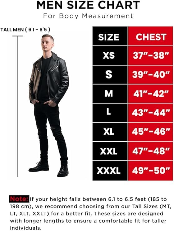 Decrum Men's Leather Jacket - Motorcycle Jackets for Men | [1100084] Diamond 1 Brown, L