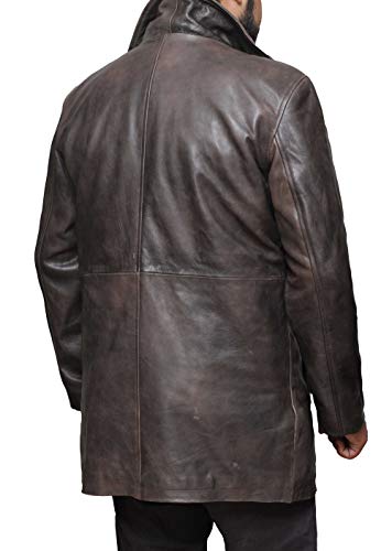 fjackets Mens Leather Jackets - Distressed Brown Leather 3/4 Jacket Mens Real Leather Jackets For Men | [1500033] Suprnaturl RubOff, M