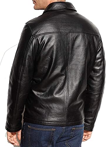 Men's Genuine Lambskin Leather Classic Biker Style Jacket | Biker Jackets Men (L)