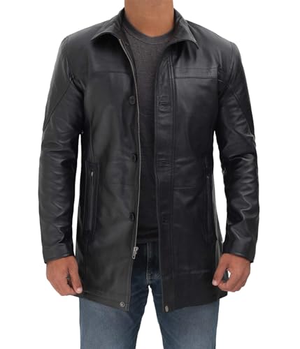 Blingsoul Black Winter Leather Jackets for Men - Mens Leather Coat | [1500144] Bristol Black - L