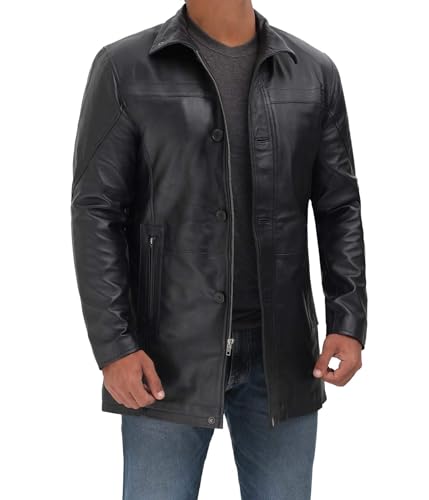 Blingsoul Black Winter Leather Jackets for Men - Mens Leather Coat | [1500144] Bristol Black - L