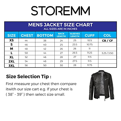Men's Genuine Lambskin Leather Classic Biker Style Jacket | Biker Jackets Men (L)