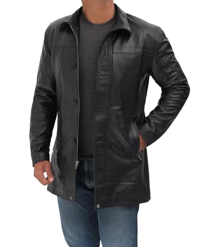 Blingsoul Black Winter Leather Jackets for Men - Mens Leather Coat | [1500144] Bristol Black - L