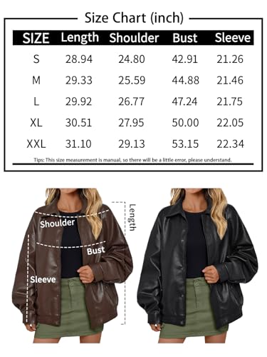 AUTOMET Leather Jackets Women Fall Jackets Fall Clothes Fall Fashion Fall Outfits for Women 2024 Winter Coat for Women