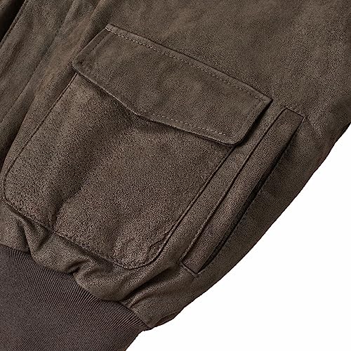 Landing Leathers Men's Air Force A-2 Leather Flight Bomber Jacket Distressed Brown Large